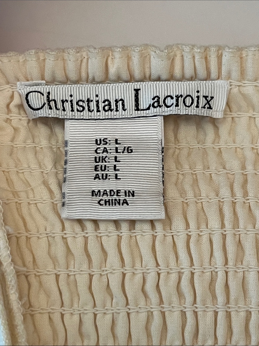 Christian Lacroix Linen Dress, size L, cream and brown floral - Picture 7 of 14